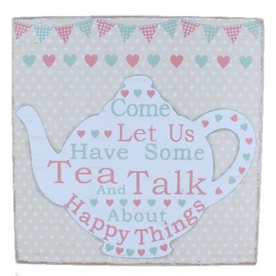 Tea And Talk Large Word Block